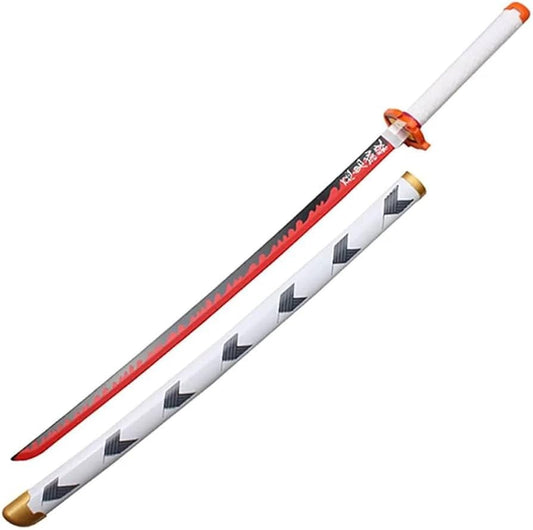 Rengoku fire 104 Cm Wooden Katana fully assembled (Heavy Quality)