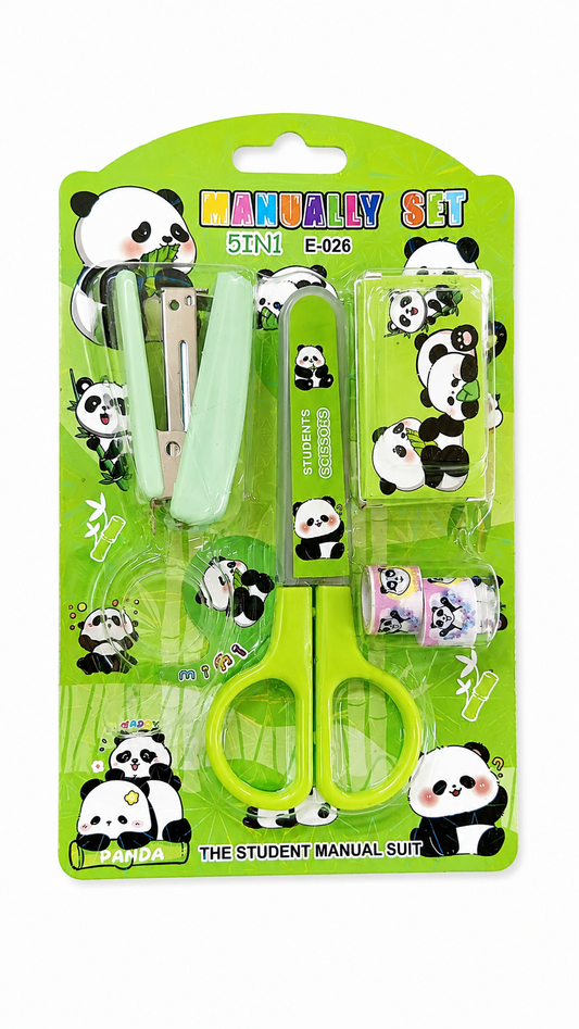 Cute Cartoon 5-in-1 Stationery Set