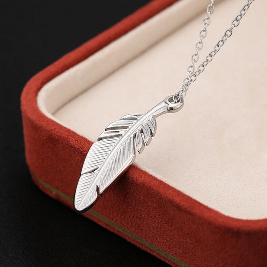 Feather Necklace - Silver