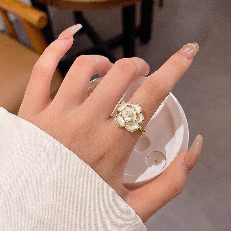 Camellia Index Finger Flower Ring