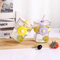 Flower Design Glass Sipper 350 ML
