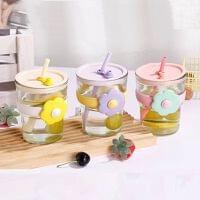 Flower Design Glass Sipper 350 ML