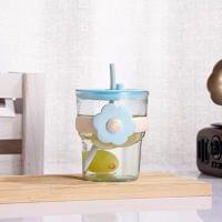 Flower Design Glass Sipper 350 ML
