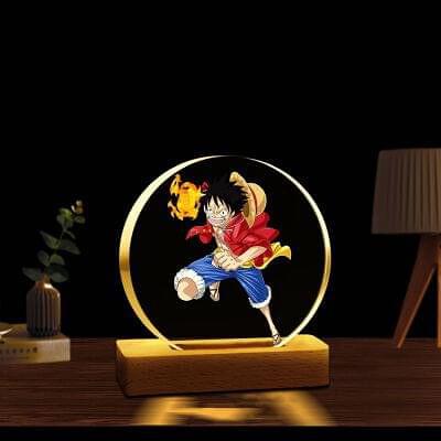 Luffy One Piece 3D Wooden Lamp