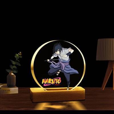 Sasuke Uchiha Naruto 3D illusion LED Wooden Lamp