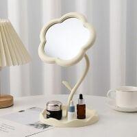 Flower Shape Makeup Mirror with Tray