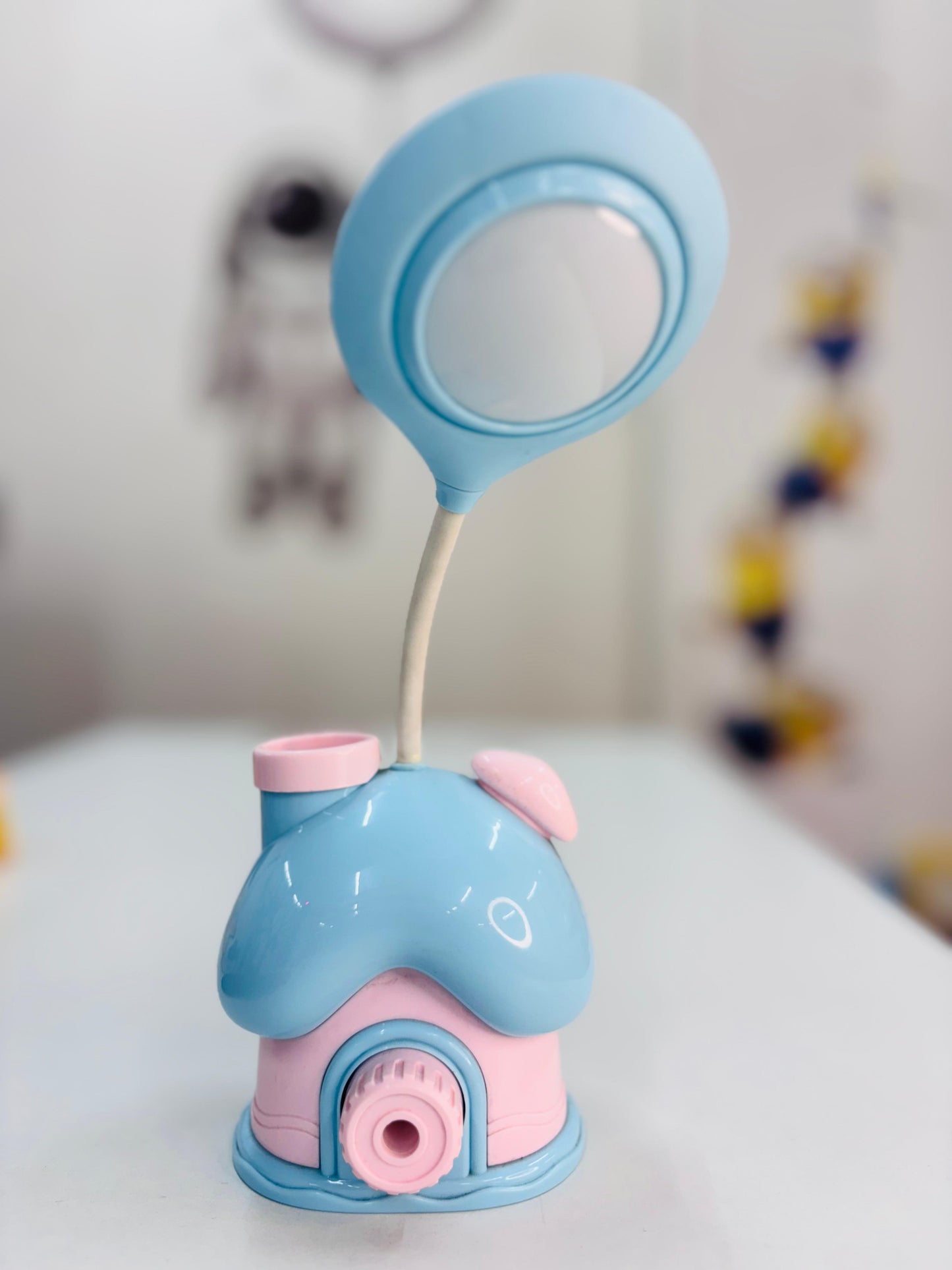 Mini House Table Lamp with Sharpener and Pen Holder