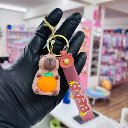 Cabybara Light 3D Rubber Keychain