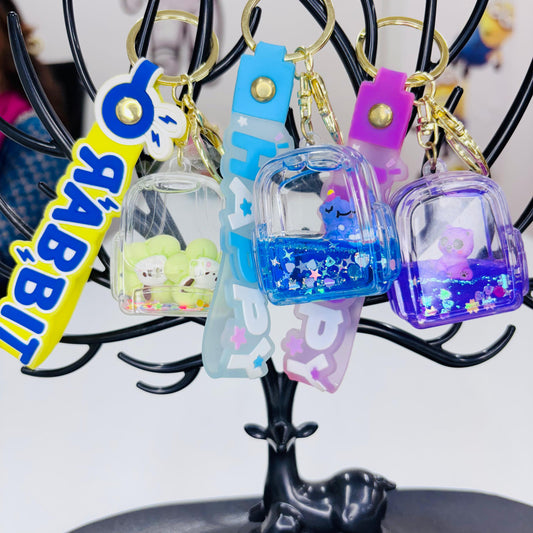 Mini Bag shape Glitter Keychain