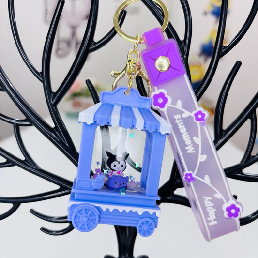 Kuromi Glitter Light Keychain