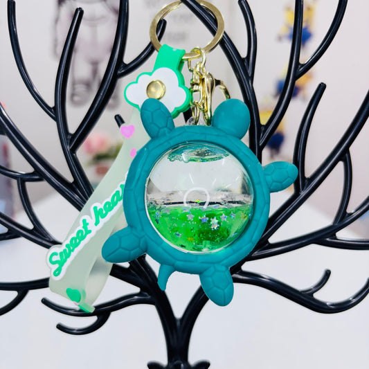 Turtle Liquid Keychain