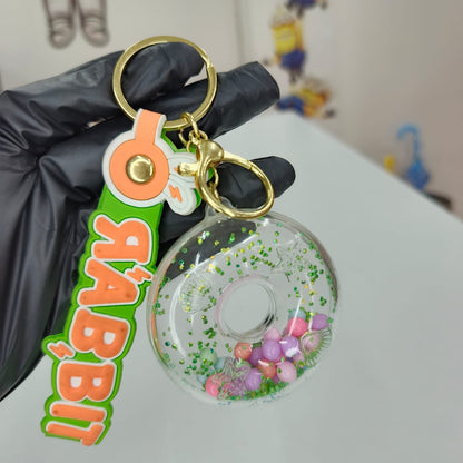 Glitter Donut Keychain