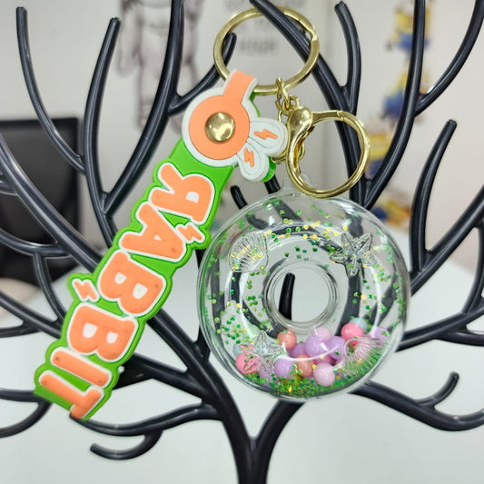 Glitter Donut Keychain