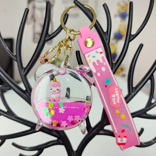 Alarm Clock Shape Liquid Keychain