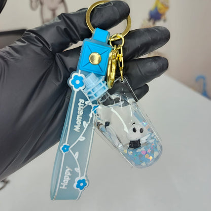Cute pouch Liquid Keychain