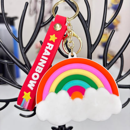 Rainbow Silicon Pouch Keychain