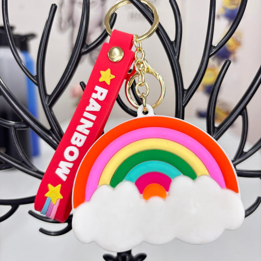 Rainbow Silicon Pouch Keychain