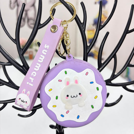 Bunny Donut Coin Pouch Keychain