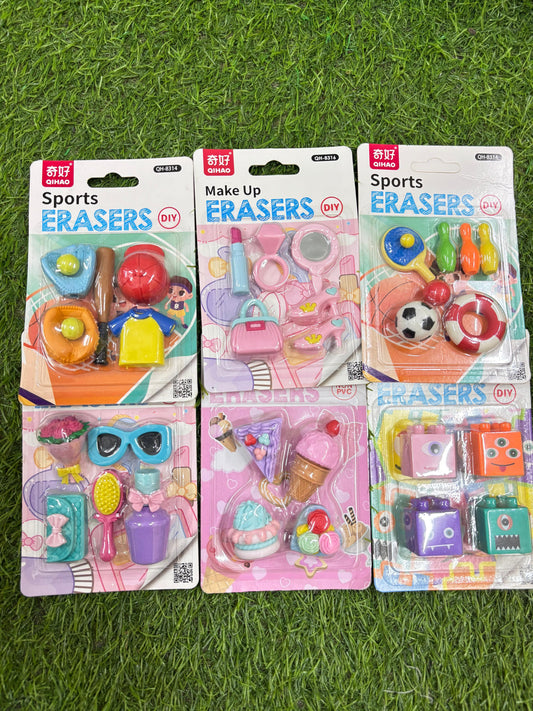 Makeup, Sports, Monster Blocks Eraser Set