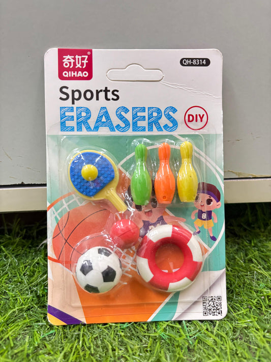 Makeup, Sports, Monster Blocks Eraser Set