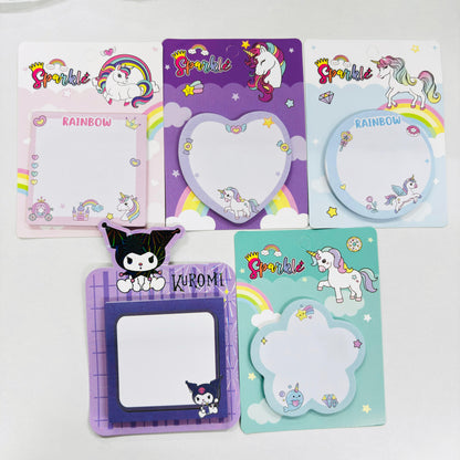 Cute Unicorn and Kuromi Sticky Notes