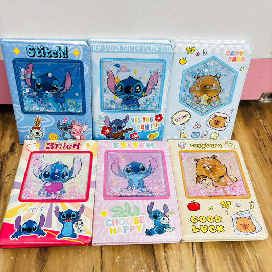 Stitch And Capybara Glitter A5 Water Diary