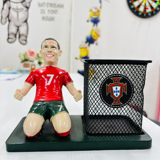 Cristiano Ronaldo Footballer Figurine Pen Holder