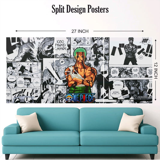 One piece zoro mix design split poster