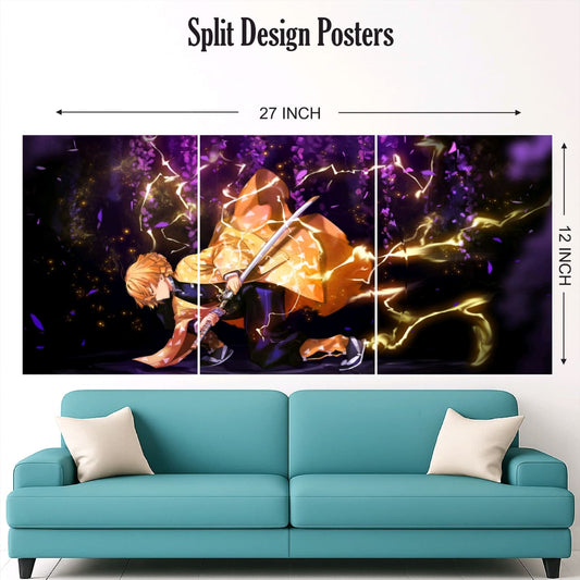 Zenitsu split design paper poster