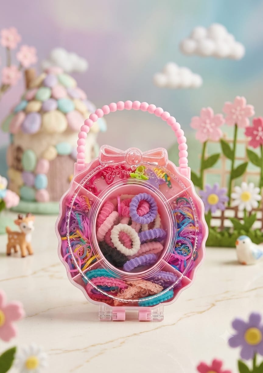 Cute Kids Hair Accessories Organizer Box