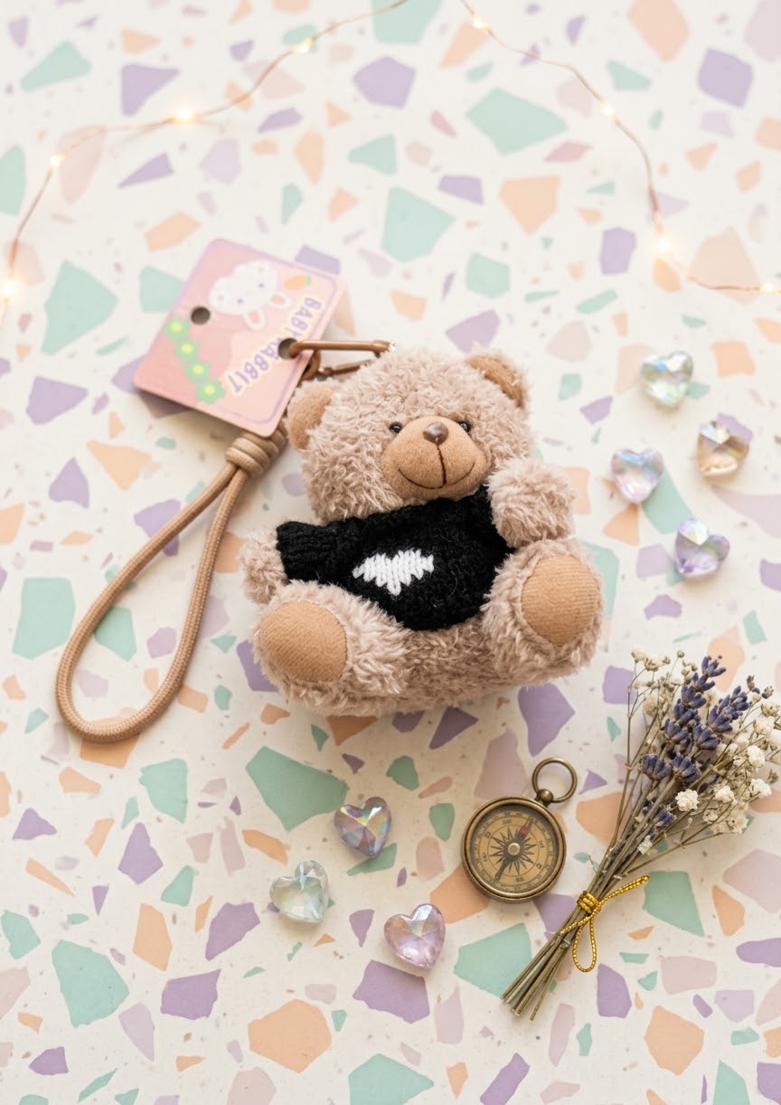 Cute Sweater Bear Plush Keychain