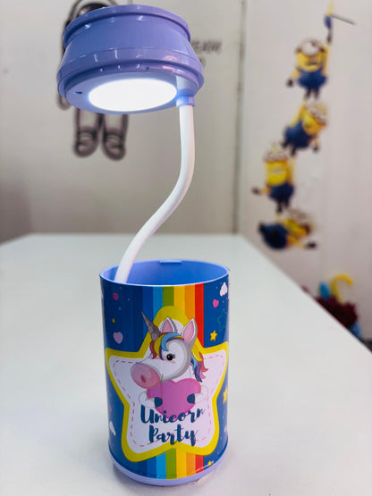 Unicorn Print 2-in-1 LED Desk Lamp with Pen Holder