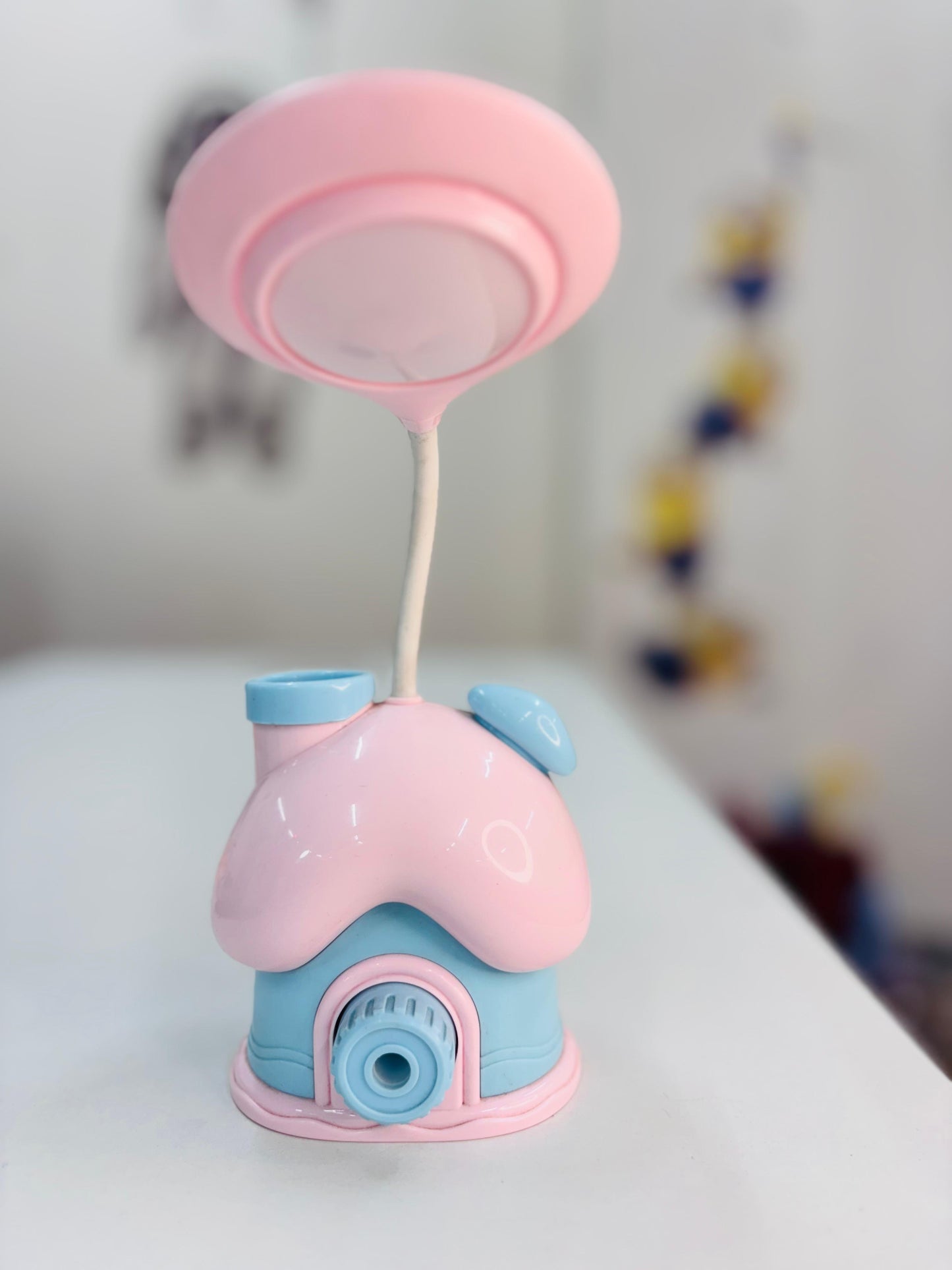 Mini House Table Lamp with Sharpener and Pen Holder