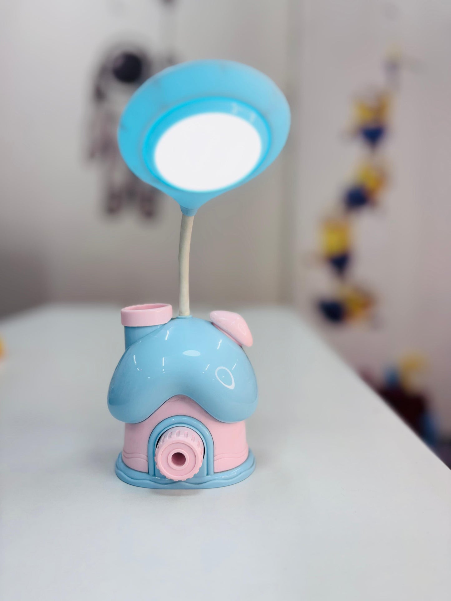 Mini House Table Lamp with Sharpener and Pen Holder