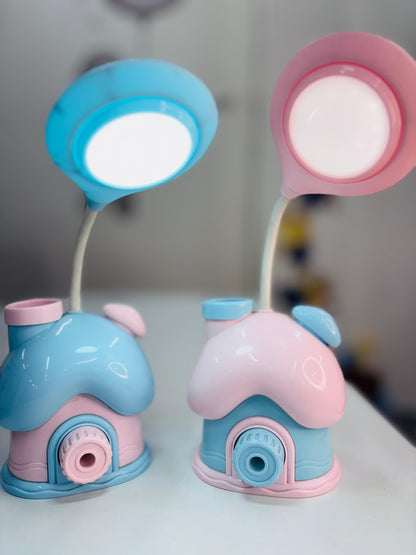 Mini House Table Lamp with Sharpener and Pen Holder
