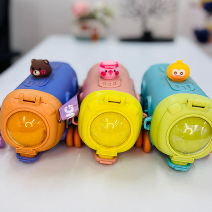 Water Bottle with Wheels and Duck Design