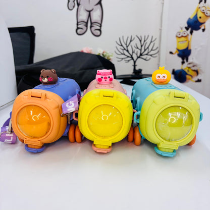 Water Bottle with Wheels and Duck Design