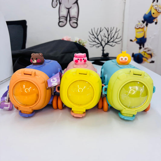 Water Bottle with Wheels and Duck Design