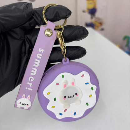 Bunny Donut Coin Pouch Keychain