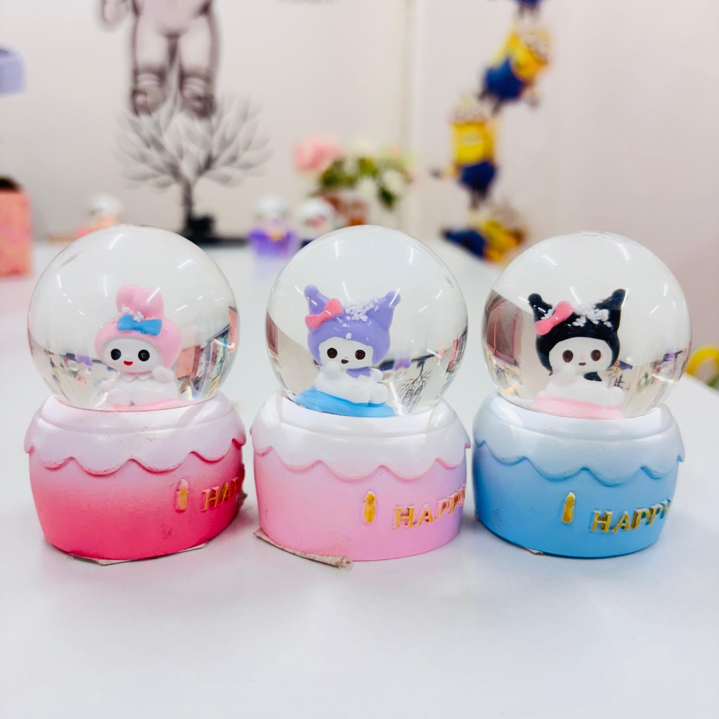 Cute Character Snow Globe with Colorful Lights