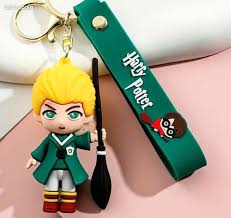 New Harry Potter Broom/Blk Coat Rubber Keychain