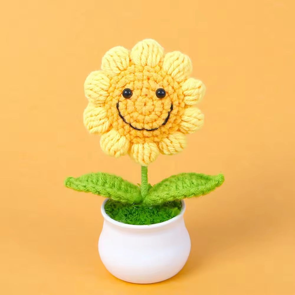 Sunflower Crochet Pot