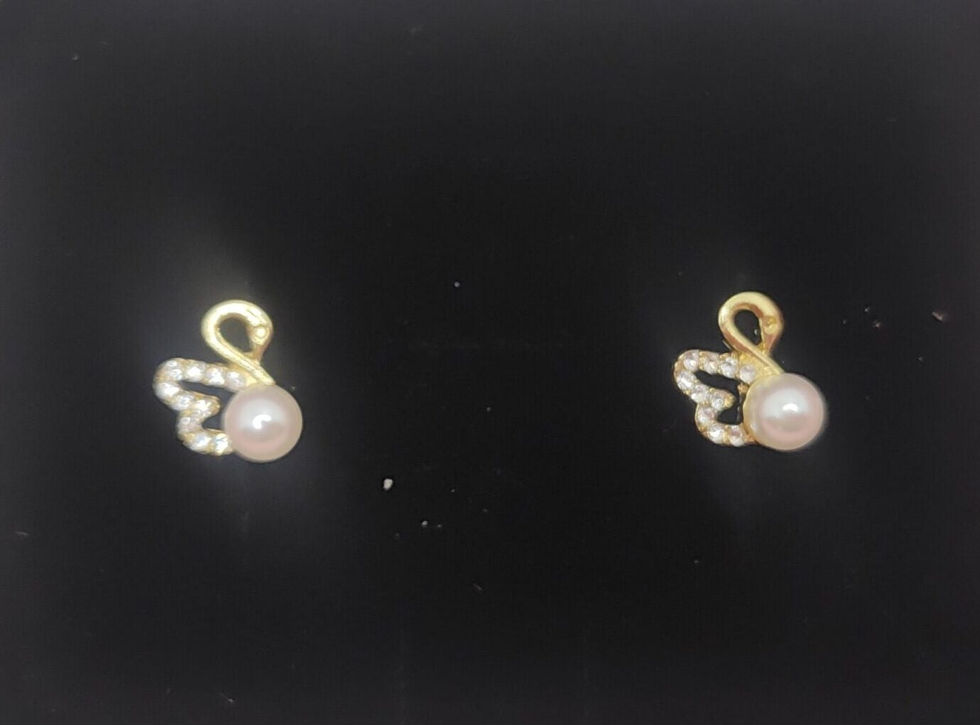 Golden Swan Pearl Studs