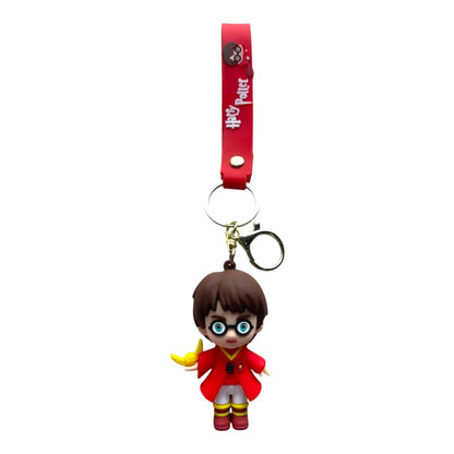 New Harry Potter Broom/Blk Coat Rubber Keychain