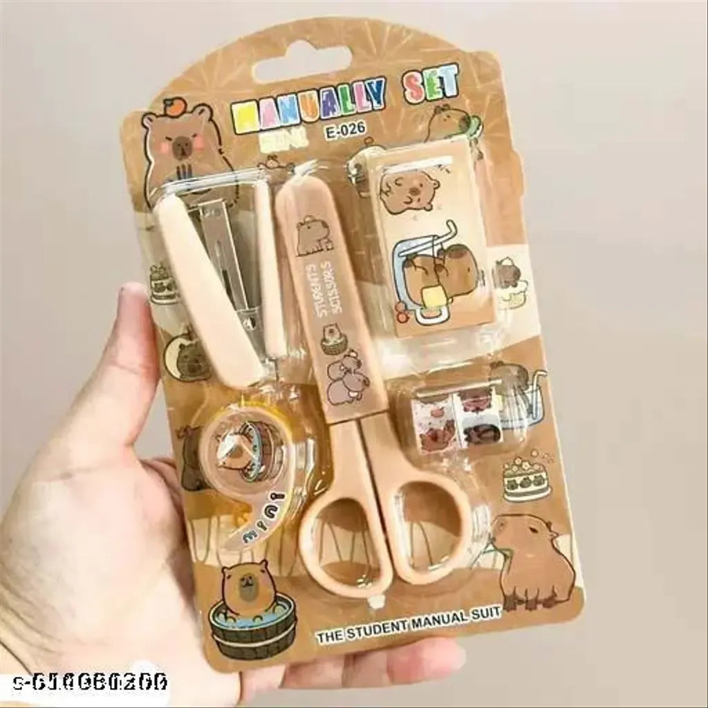 Cute Cartoon 5-in-1 Stationery Set