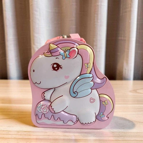 Cute Unicorn Lockable Tin Money Bank 🦄💰