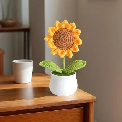 Sunflower Crochet Pot