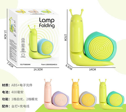 Snail-Shaped USB rechargeable LED desk lamp