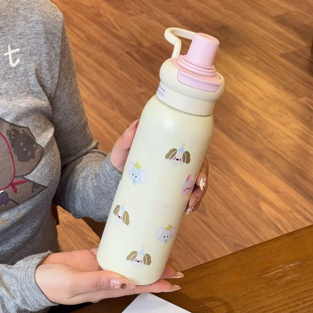 Happy Life Cartoon Bottle