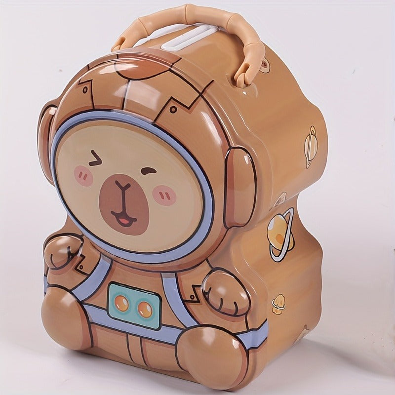 Cute Space Bear Tin Money Box